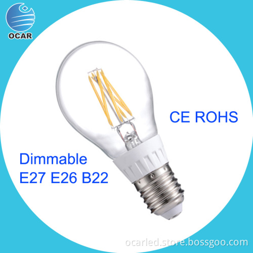 2015 Hot selling E14 E27 Socket Filament Led Bulb 4w 6w 8w,High quality Led Filament Lamp,led bulbs light